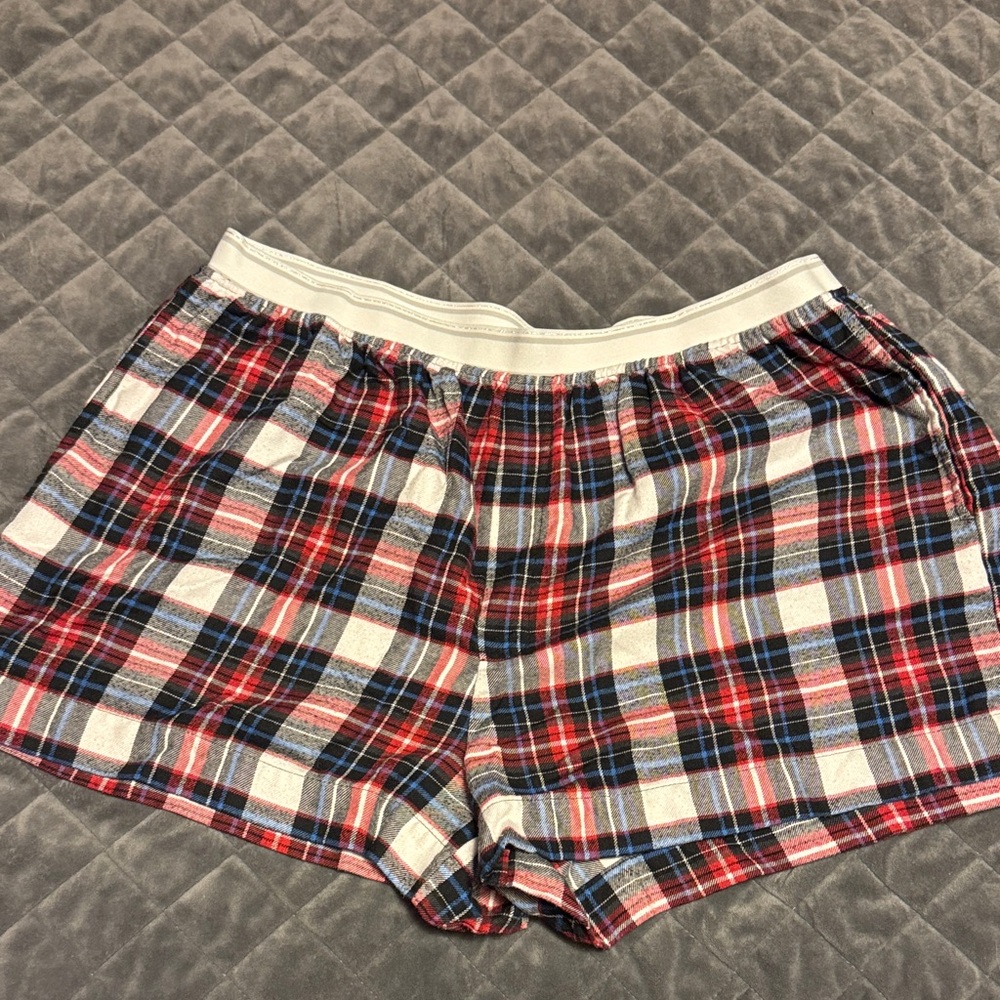 Arizona Red and Blue Plaid Sleep Shorts